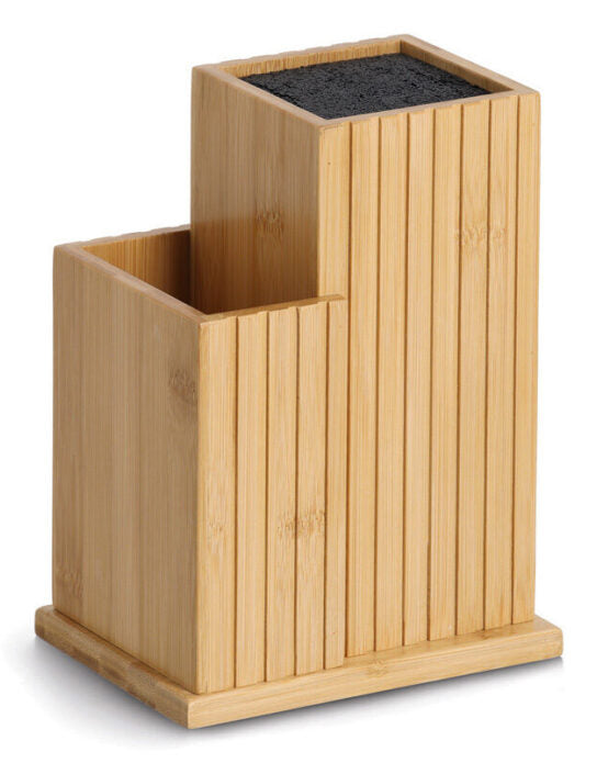 Zeller Present Messerblock 17,2 × 12,5 × 23,3 cm, Bambus/Kunststoff, Holz