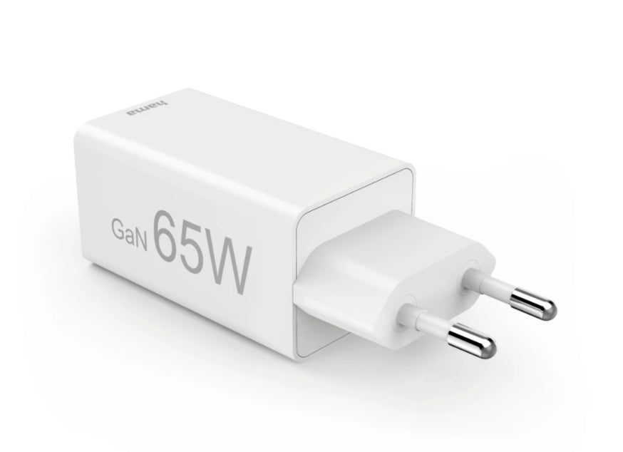 Hama 00201996 USB-Desktop-Ladegerät 65 W – USB-C×2, USB-A×1 – PD, QC 2.0/3.0 – Weiss