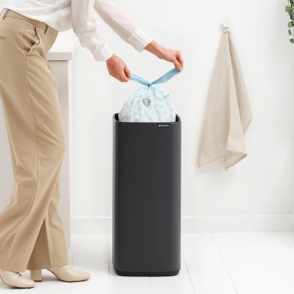 Brabantia Papierkorb Bo – 30 l – Stahl, Anthrazit – B × H 280 × 650 mm