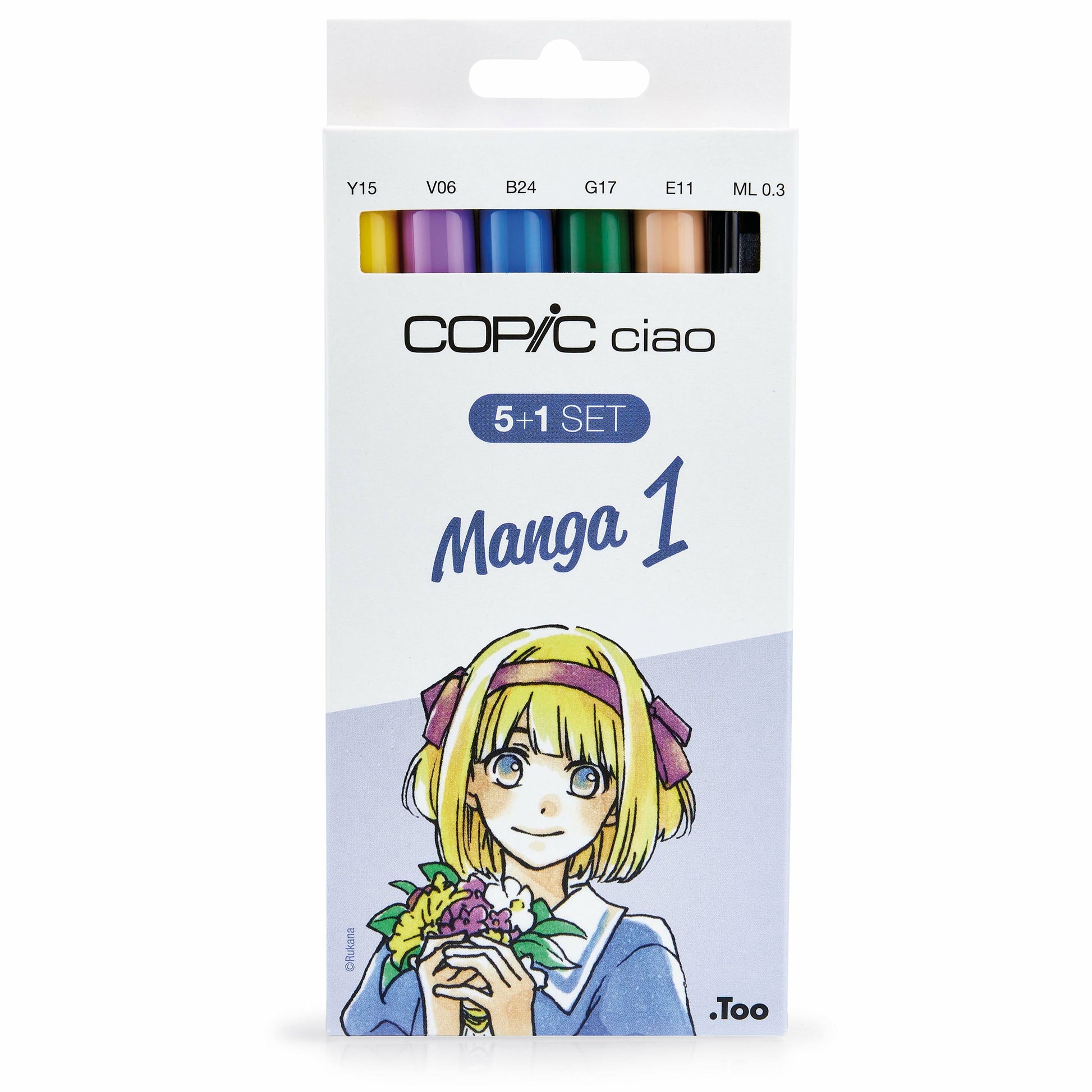 Copic Ciao Brush Pen – Doppelspitze, Kombi, alkoholbasiert, 6 Farben, Manga 1