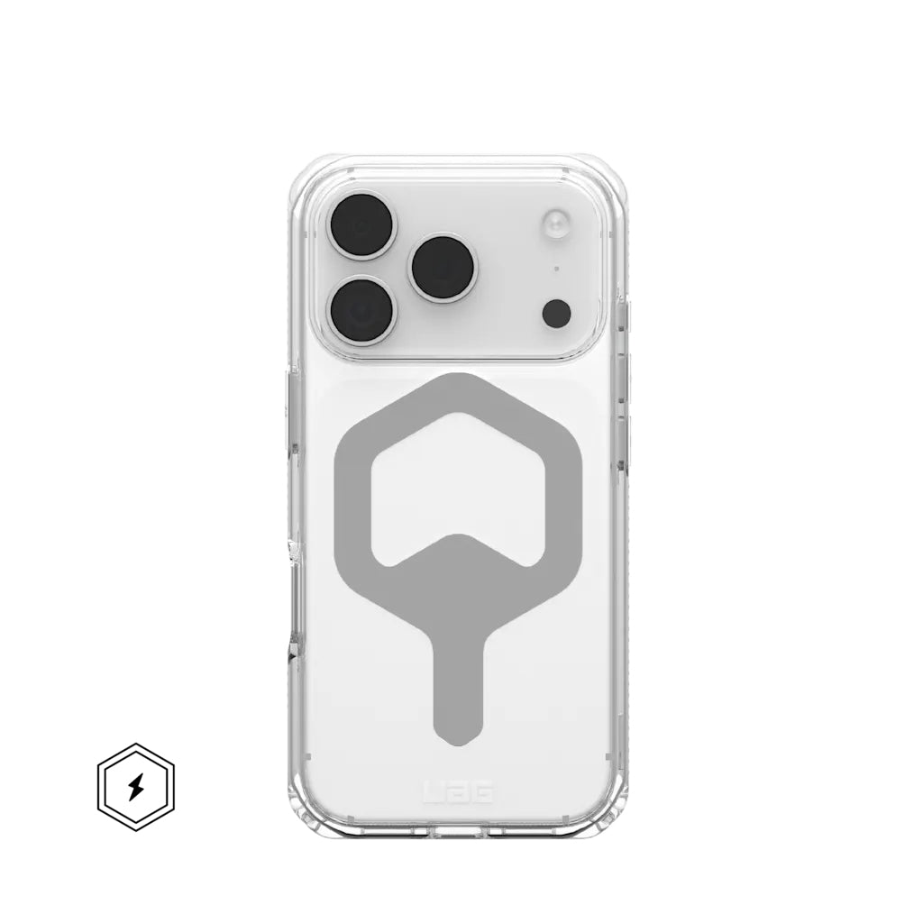 Urban Armor Gear UAG – Backcover Plyo MS Pro – für Apple iPhone 17 Pro – transparent/silber – TPU/PC, MagSafe-kompatibel