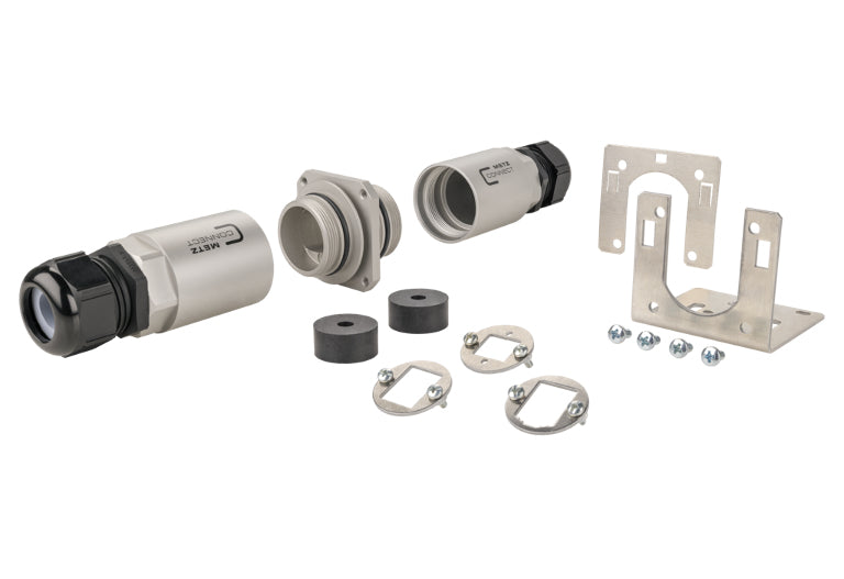 METZ CONNECT Gehäuse – 140×180×70 mm, IP69K, mit Montagewinkel