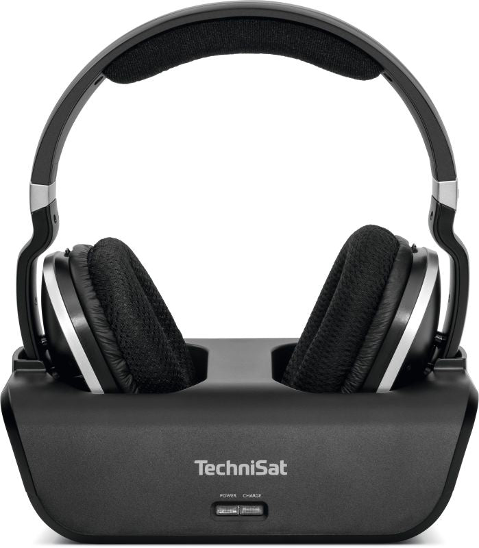 TechniSat Stereoman 2 V2 On-Ear Kopfhörer – Stereo, Kabellos (2,4 GHz), mit Ladestation, Schwarz