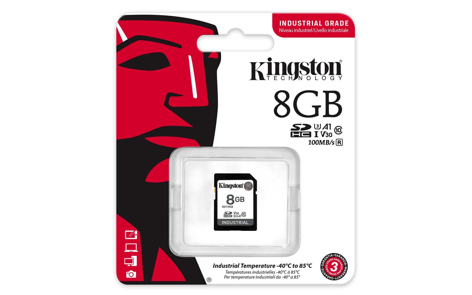Kingston Technology Kingston SDHC Speichergerät – 8 GB, UHS-I, Industrie −40 °C bis 85 °C