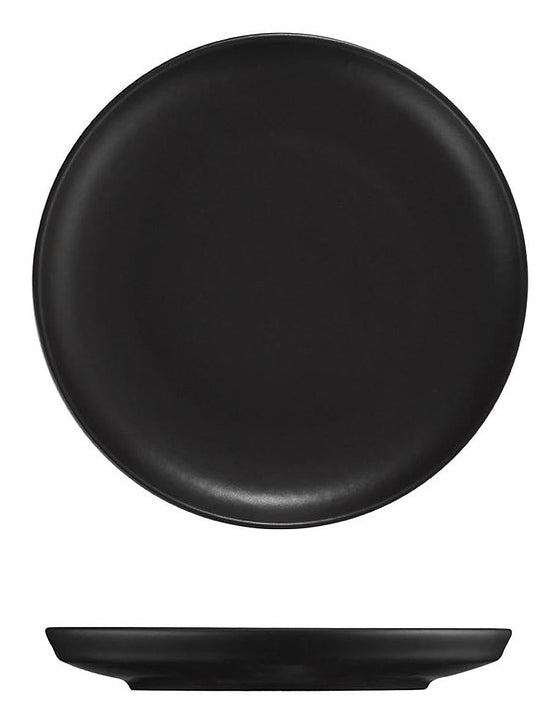 Hermia Geschirrset 710KTP3369 – Set 24-teilig, Speiseteller Ø 27 cm, Porzellan, Schwarz, spülmaschinenfest