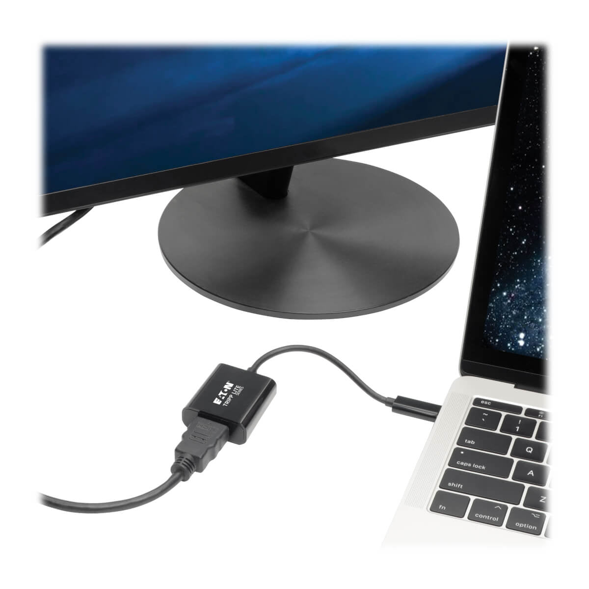 Tripp Lite U444-06N-HDB-AM USB-C zu HDMI Adapter – 4K (3840 × 2160), 0,15 m, HDMI 1.4, DP Alt Mode – Schwarz