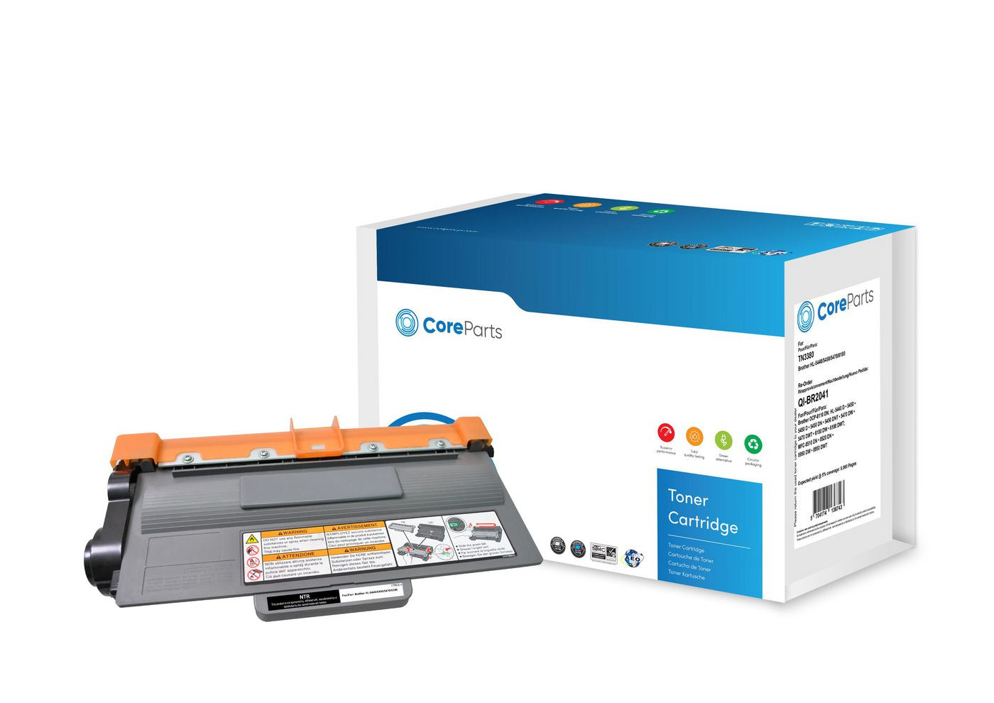 CoreParts TN3380 (APTBTN3380E) Schwarzer Toner – Kompatibel – 8'000 Seiten – für Brother HL-5440/5450/5470 und andere