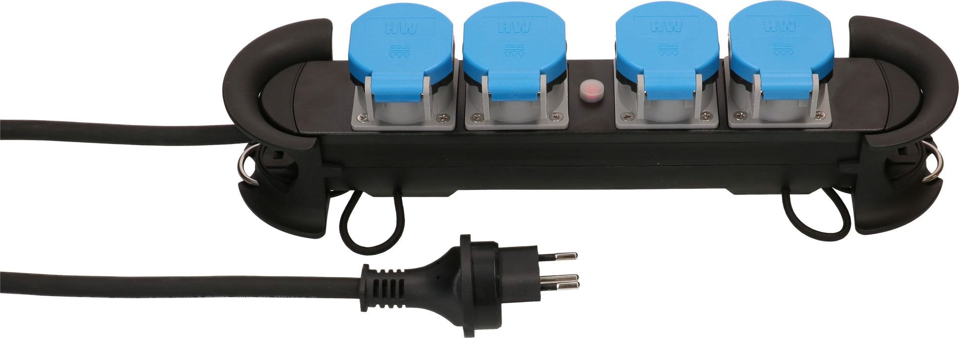 Max Hauri AG Max Hauri Construct Line SZ/BL – Steckdosenleiste, 4× T13, mit 4 Schaltern, 5 m, Stecker T13, IP55