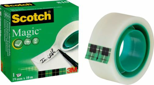 Scotch Büro-Klebeband Magic 810 – matt, beschriftbar, 19 mm × 10 m, Kern Ø 25 mm