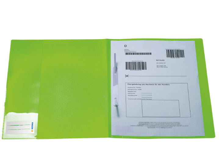 HERMA Schnellhefter Neon – A4, PP, Neongrün, Sichttasche