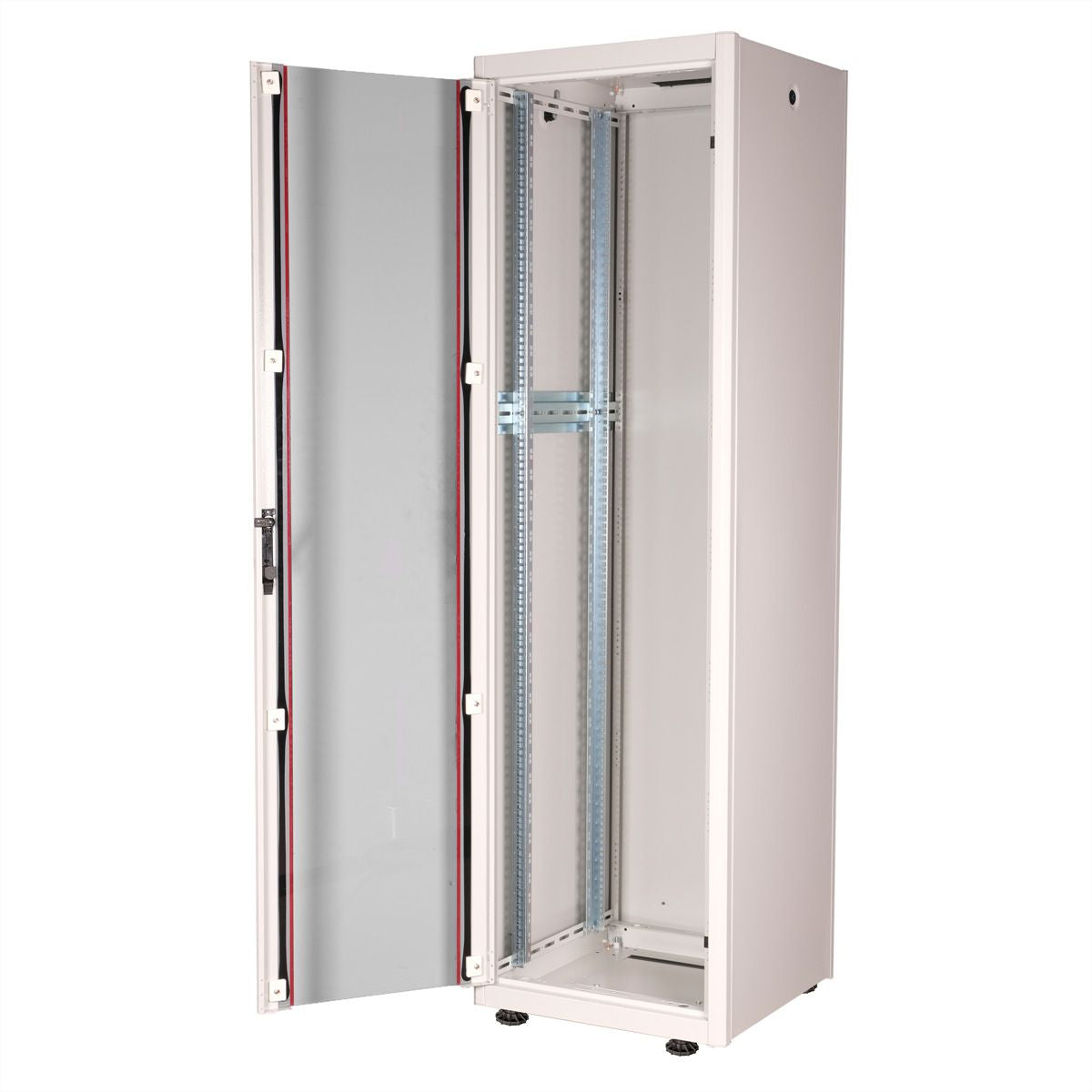 ROLINE Basic – 19" Netzwerkschrank 42U, IP20, abschliessbar, 600 × 600 × 2010 mm, lichtgrau, Stahl