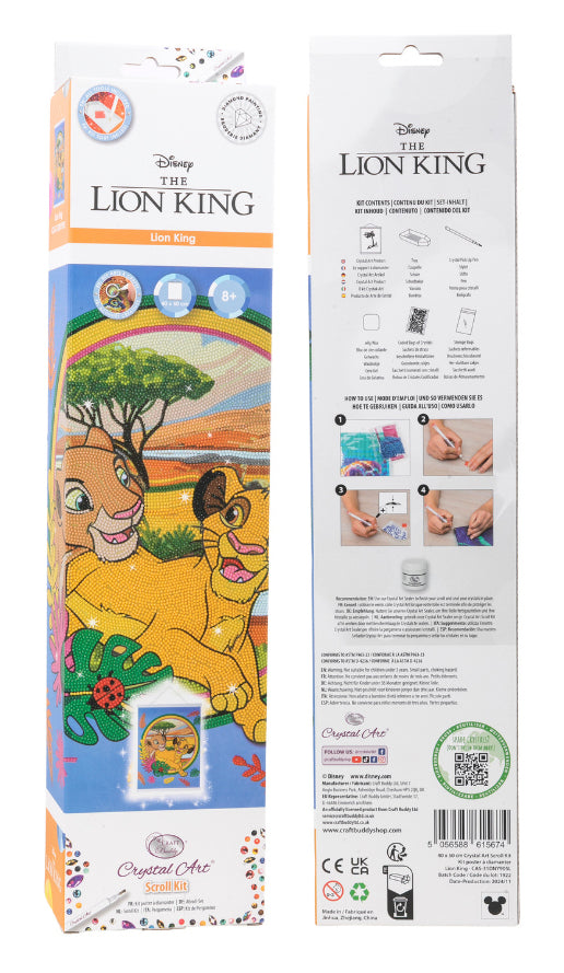 CRAFT Buddy Crystal Art Scroll – Diamond Painting Set – Disney Lion King – 40 × 50 cm – ab 8 Jahren