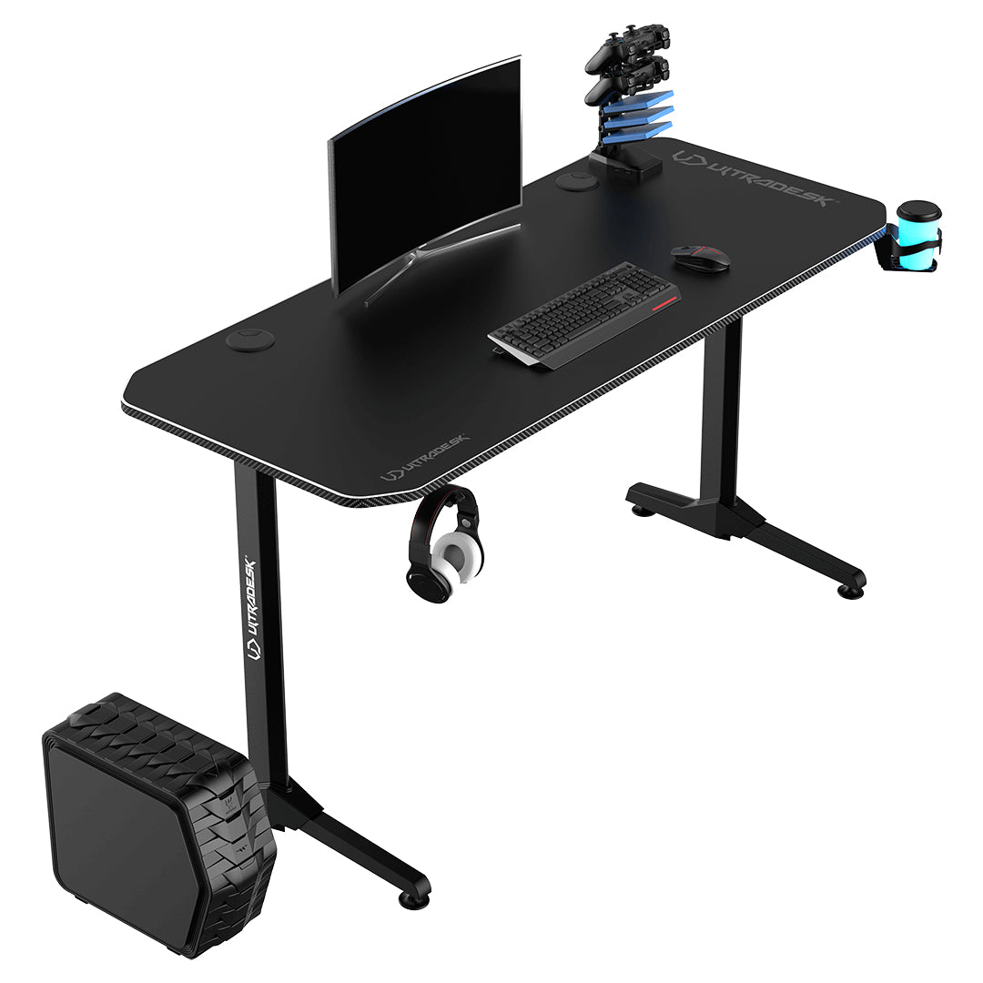 Ultradesk Frag Gaming-Tisch – 140 × 60 cm, schwarz, Metall