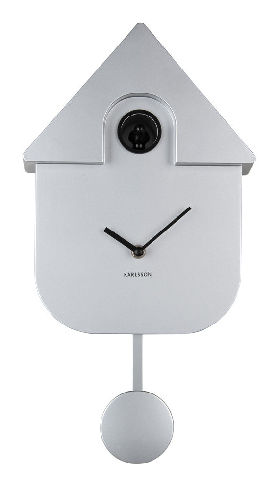 Karlsson Wanduhr – Analog, 21,5 × 41,0 × 8,5 cm, Silber, Kunststoff
