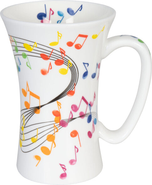 Könitz Porzellan Könitz Mega Mug Flying Notes – 630 ml, Ø 10,3 cm, H 15,0 cm, Knochenporzellan, spülmaschinenfest