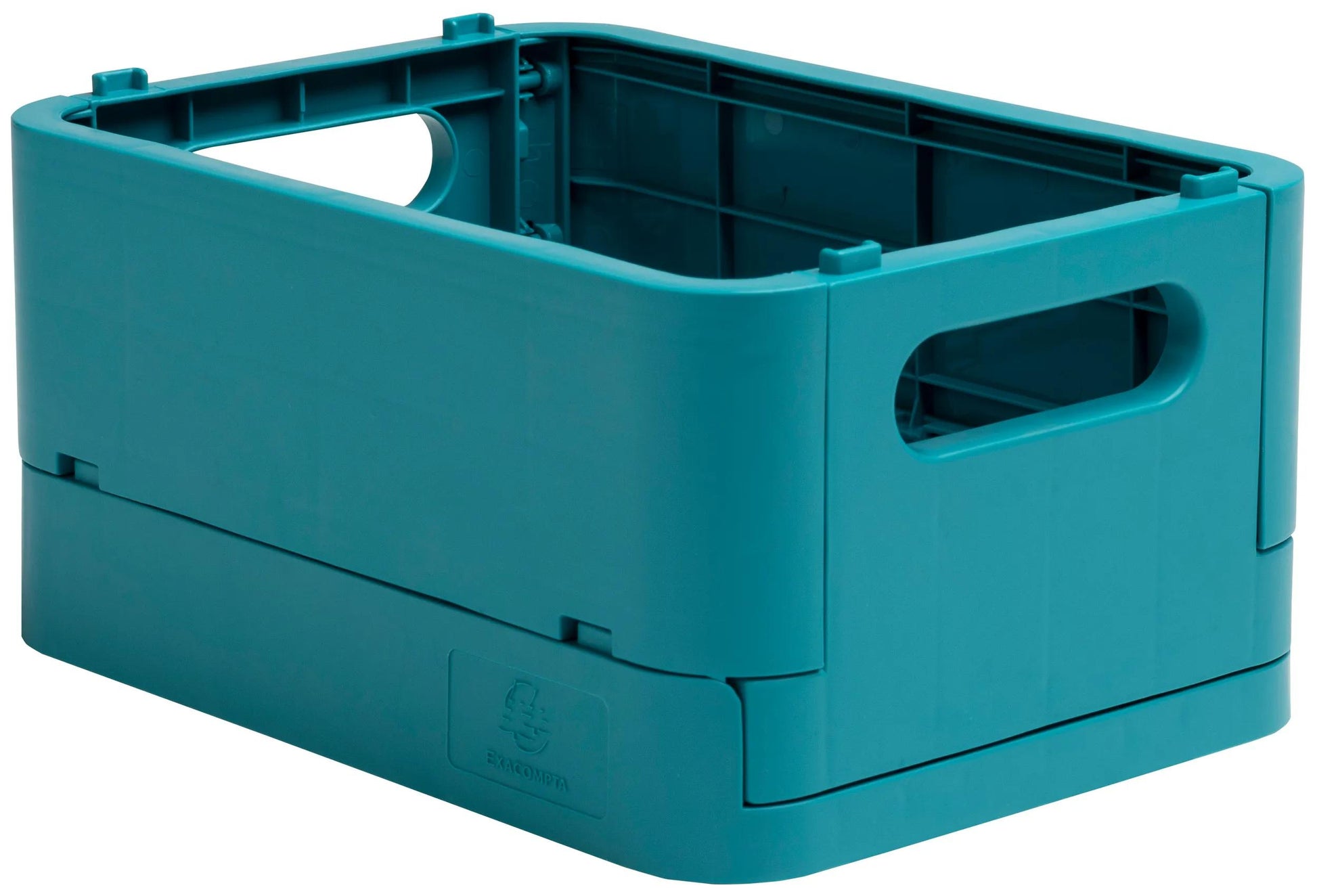 Exacompta Aufbewahrungsbox – für A6+, klappbar, pazifikblau, Polypropylen (PP), B 188 × H 95 × T 138 mm