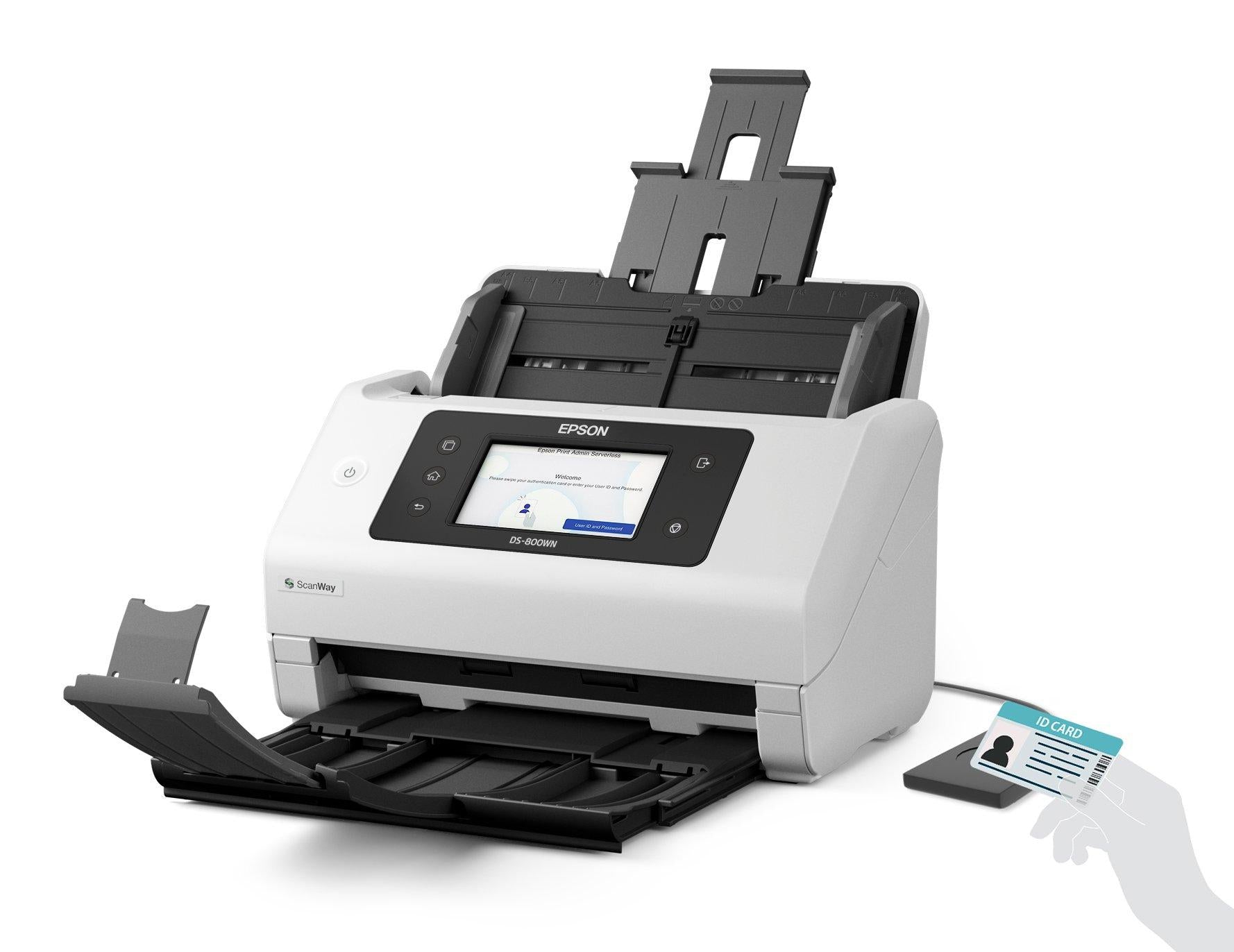 Epson WorkForce DS-800WN – Einzugsscanner, A4, Duplex, 50 ppm, ADF 100 Blatt, WLAN/LAN