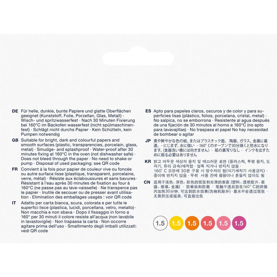 Faber-Castell Non-Permanent Marker Creative – Rundspitze 1,5 mm – Sortiert – Trocken abwischbar