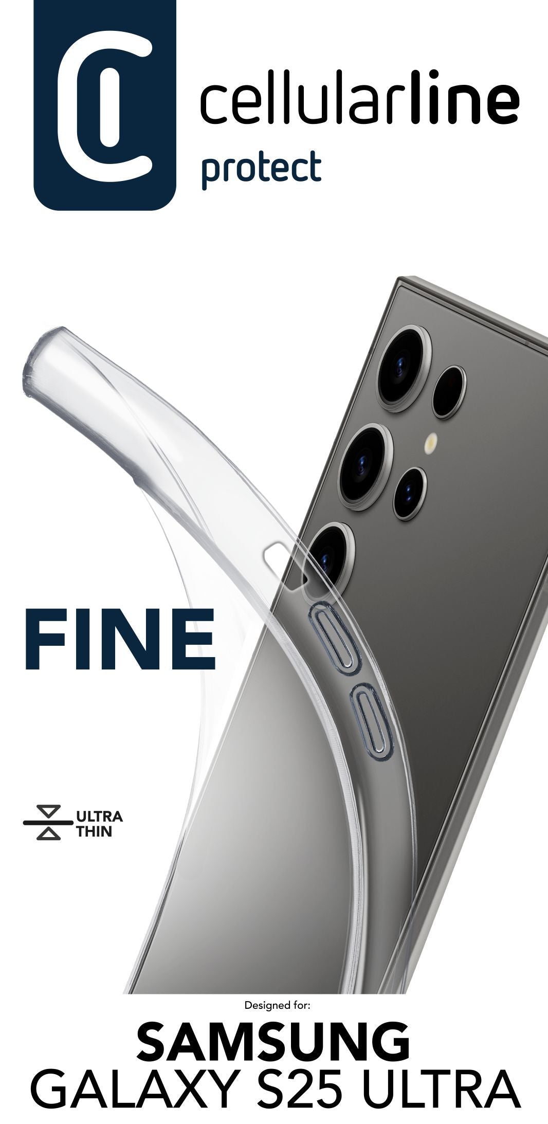 Cellularline Backcover – für Samsung Galaxy S25 Ultra – transparent – Gummi, stossfest