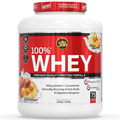 ALL STARS Fitness Products All Stars Whey Protein Pulver Pfirsich – 2,27 kg
