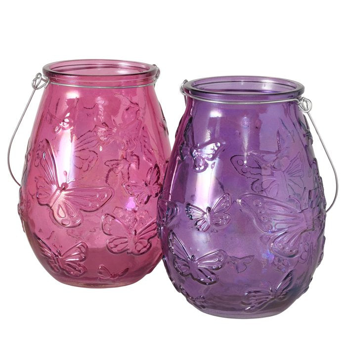 Boltze Windlicht – Glas, mehrfarbig – Ø 13 × 17 cm – 2-teilig