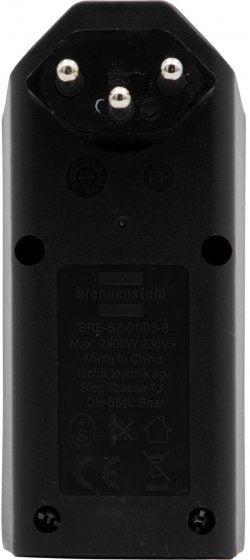 Brennenstuhl Steckdosenleiste, 3×T13, ohne Schalter, Eingang T12, drehbar 300° – schwarz