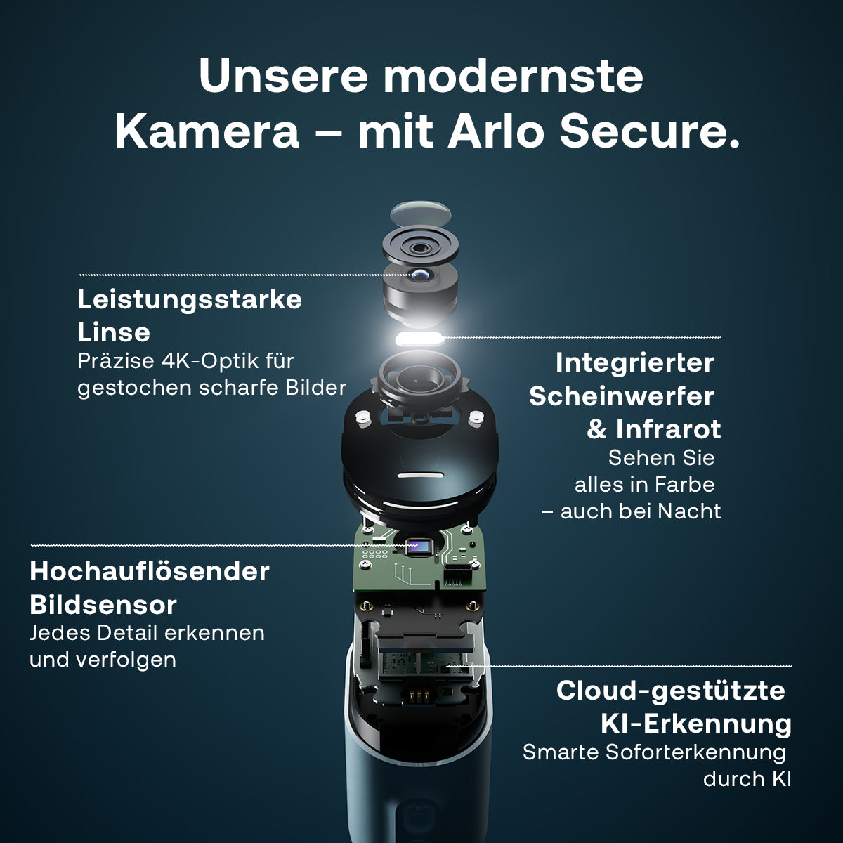 Arlo Gen5 Überwachungskamera – kabellos, 3er-Set