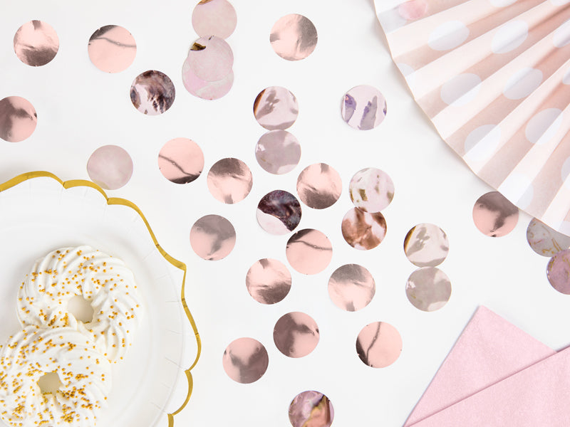 PartyDeco Konfettikanone Kreis – Roségold – Ø 2,5 cm – Folie – 15 g – 1 Stk
