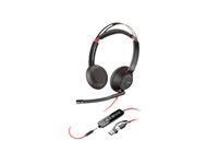 Poly Blackwire 5220 – Duo Headset, On-Ear – USB-C, 3,5 mm – Boom-Mikrofon – Optimiert für Skype for Business