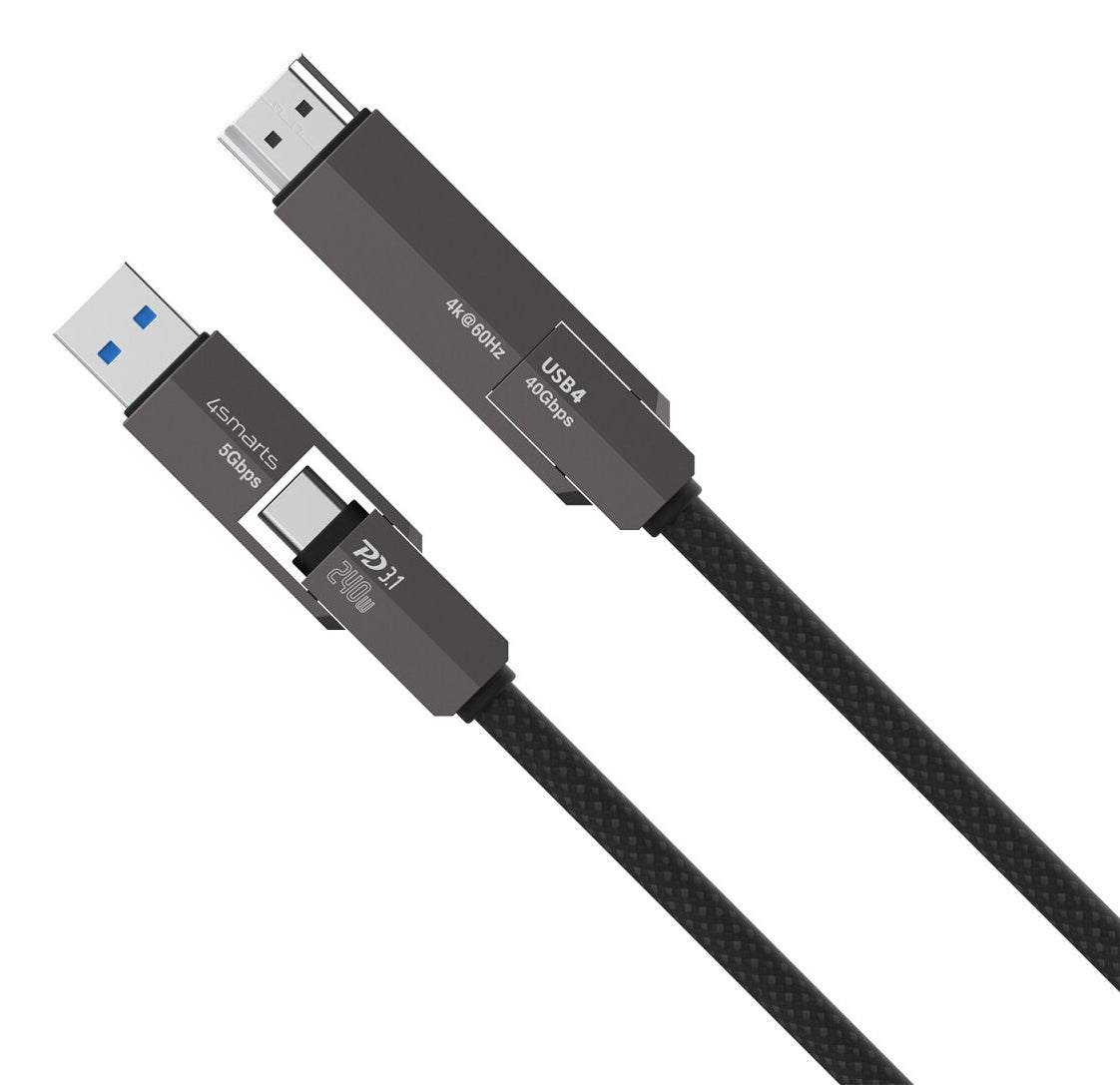 4smarts HDMI-Kabel, USB-A – für Universal, Schwarz