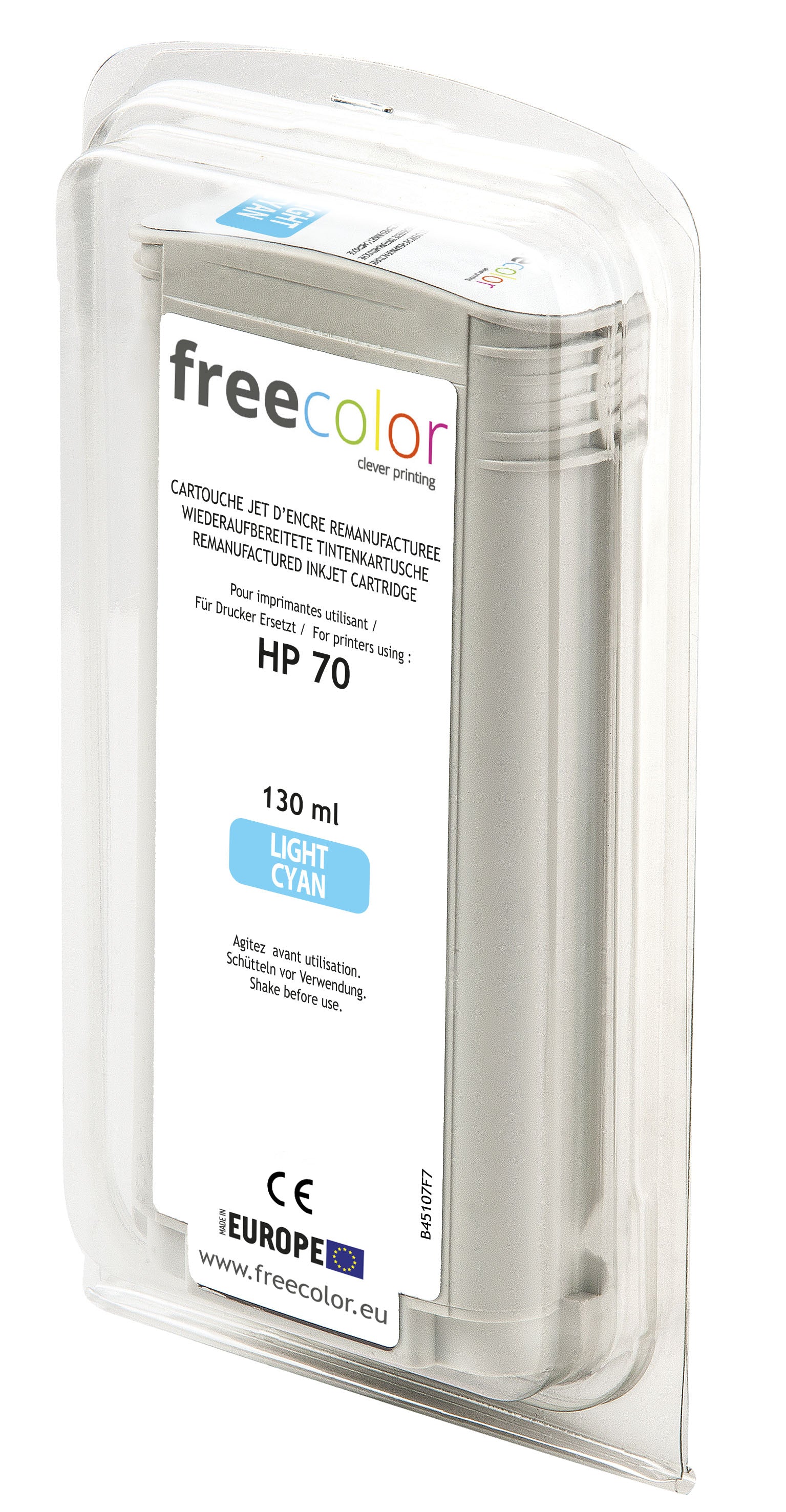 Freecolor Tintenpatrone, Hellcyan, 130 ml, Kompatibel