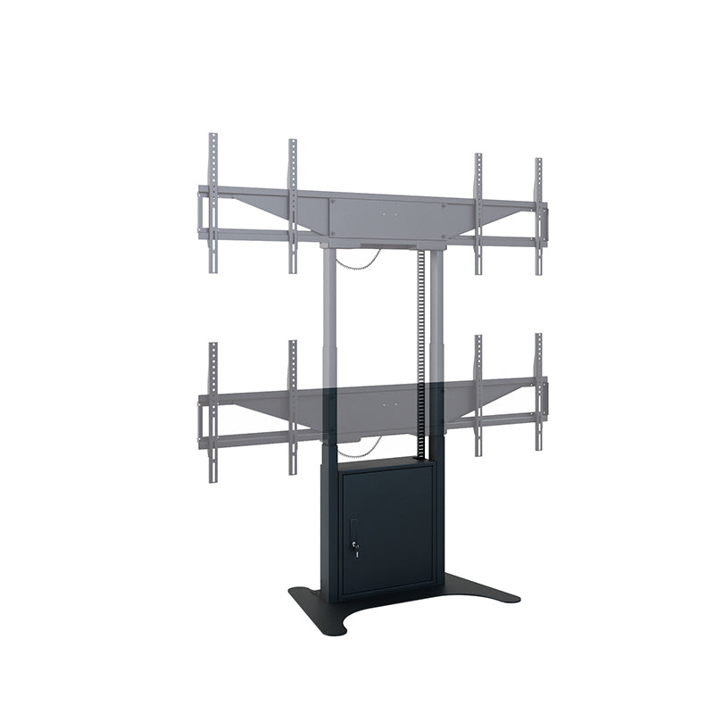 Hagor Bodenständer – 46–65" – VESA 400×400–600×400 – bis 120 kg, Motorisiert, für 2 Displays – Twin Lift FS-DB