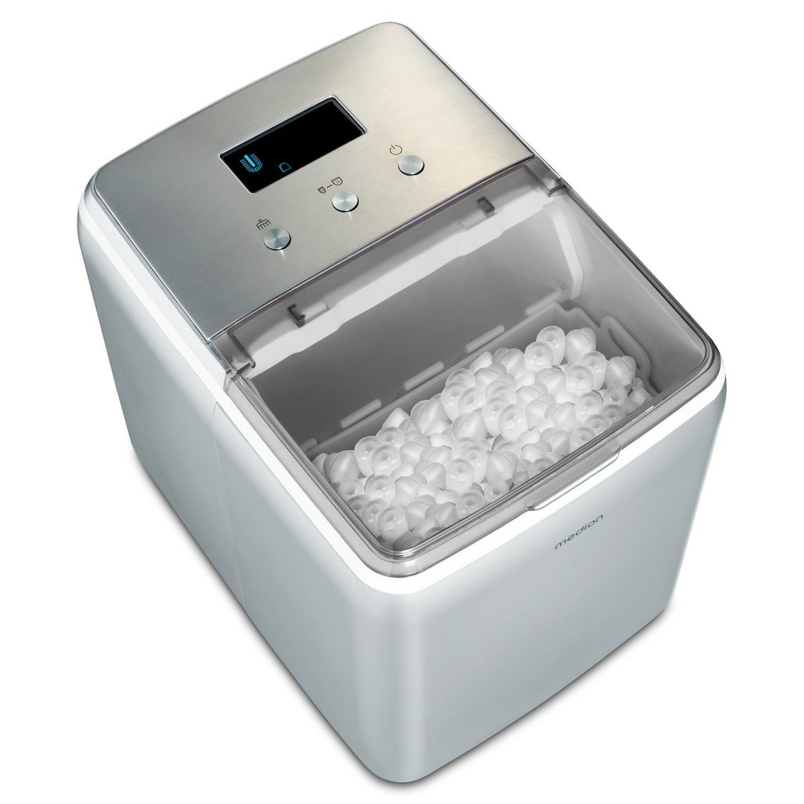 MEDION Eiswürfelmaschine MD 11950 – 15 kg/24 h, 2,6 l, grau/edelstahl