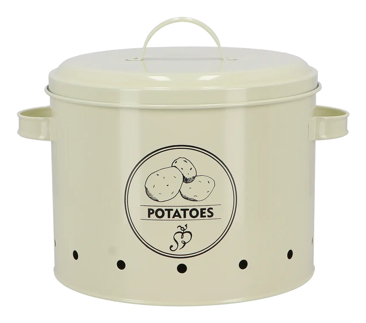 Esschert Design Vorratsdose 6,3 l, Ø 23 × 21 cm, Karbonstahl, Beige