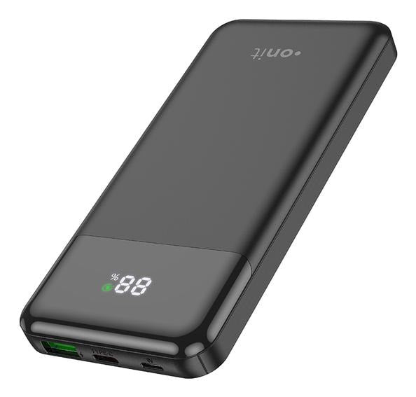 ONIT Powerbank 10'000 mAh – 20 W PD, 1× USB-C, 1× USB-A, schwarz