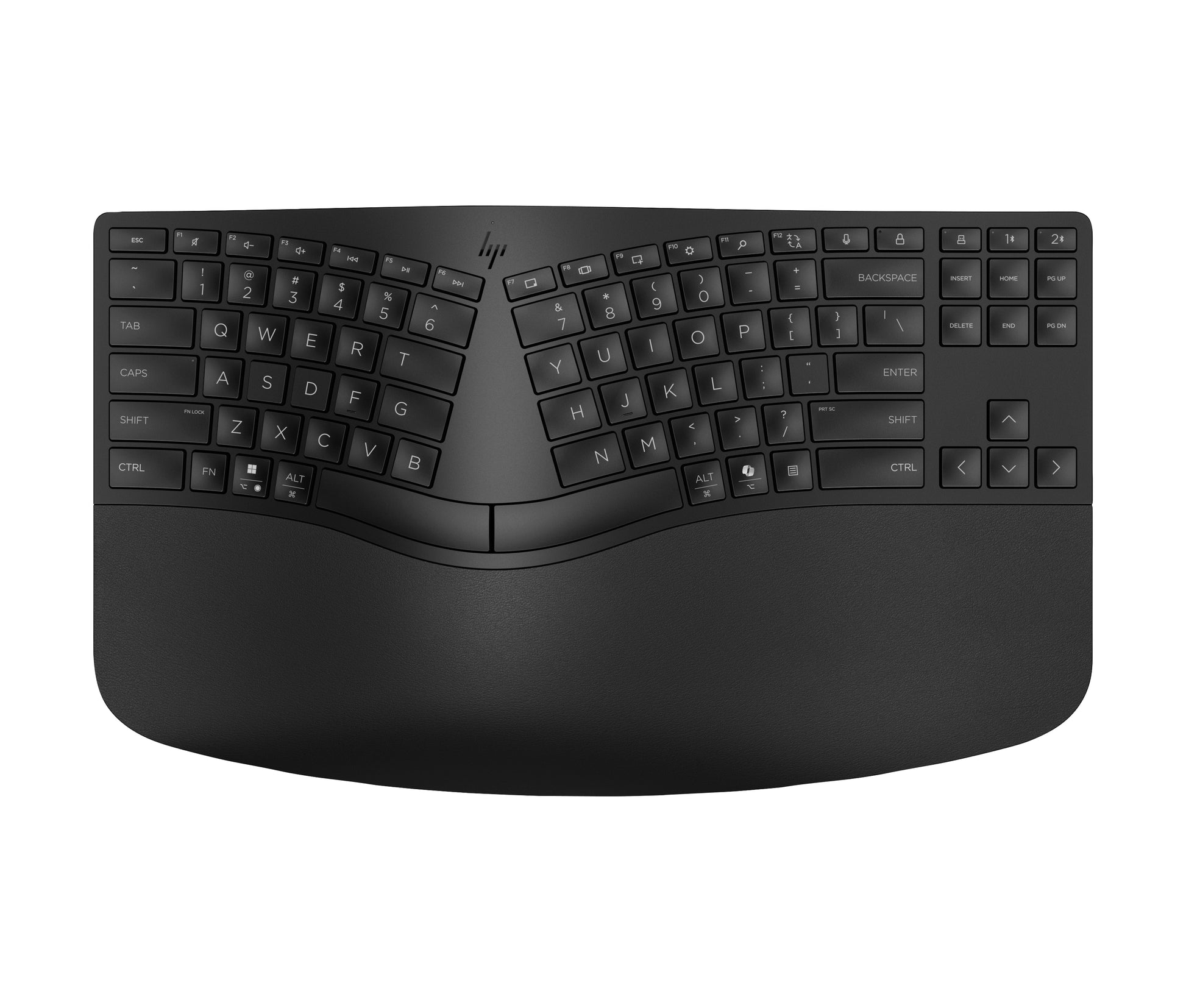 HP 960 – Ergonomische Tastatur – Membran – Bluetooth & 2,4 GHz (USB-A Empfänger) – Schwarz