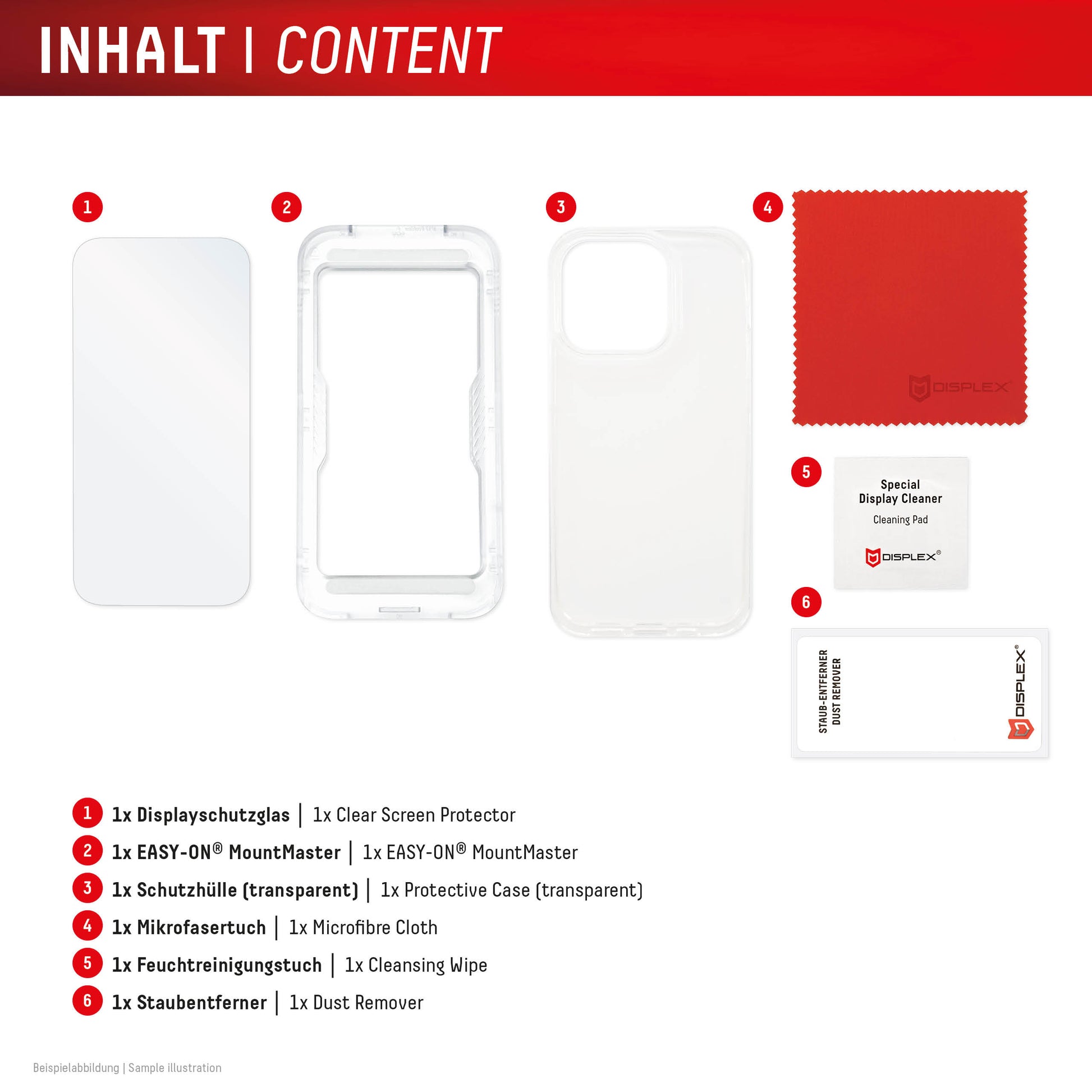 Displex Displayschutz (Panzerglas), 10H – für iPhone 17 Pro Max – mit Applikator