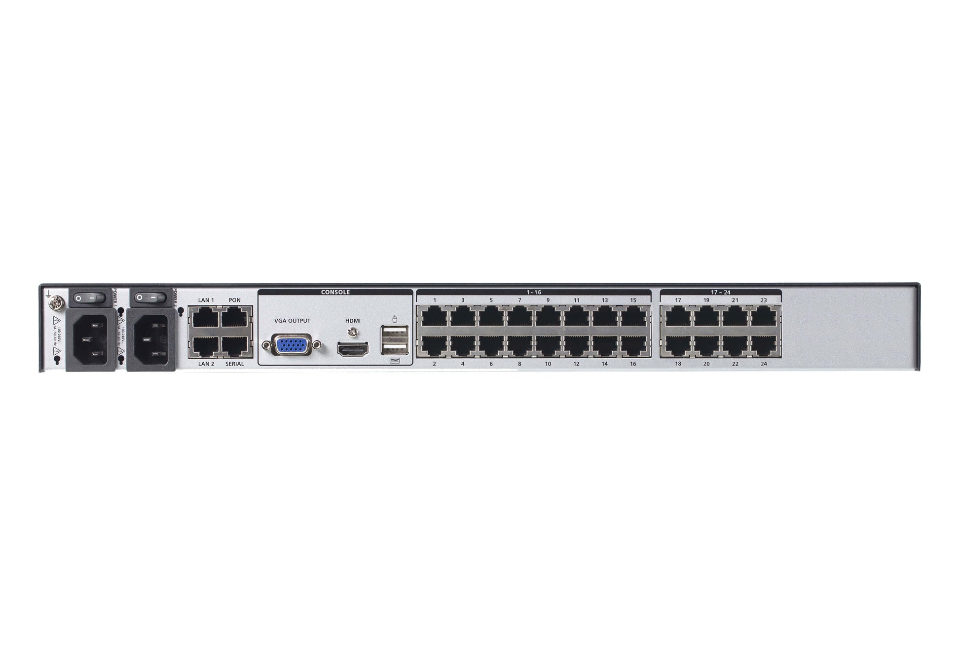 ATEN KN4024VB – KVM-Switch 24-Port, HDMI/VGA/USB 2.0/RJ-45, WUXGA (1920 × 1200), 1 Gbit/s, Virtual Media