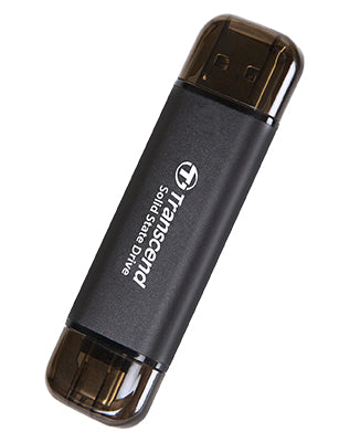 Transcend ESD310C Externe SSD – 256 GB, USB 3.2 Gen 2 (10 Gbit/s, Typ C/A)