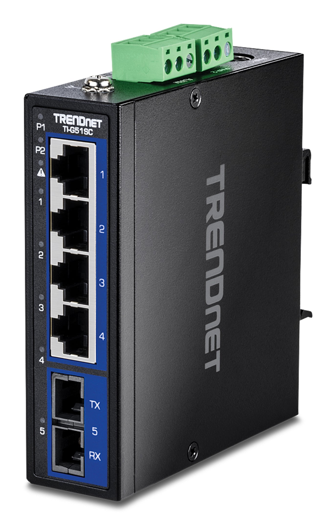 TRENDnet TI-G51SC – Unmanaged Switch – 4× 1G, 1× MM SC-Port, DIN-Rail