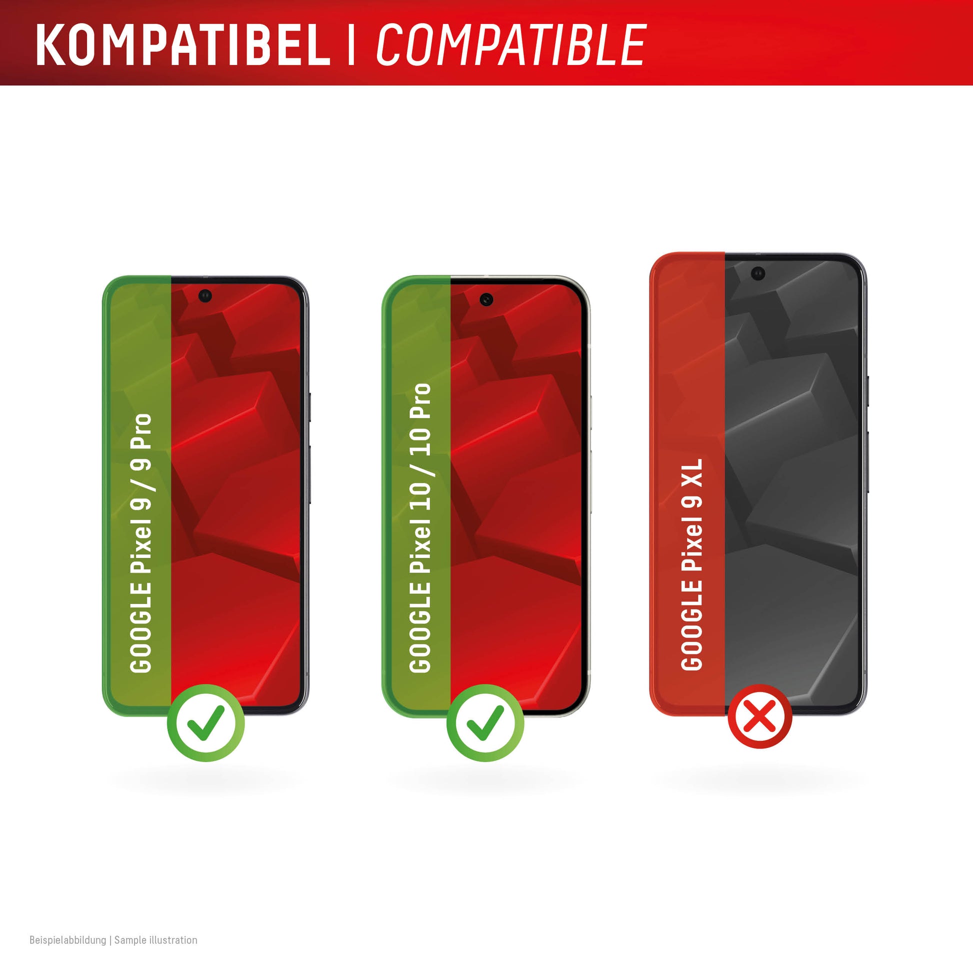 Displex Displayschutz (Panzerglas), 10H – für Pixel 9/9 Pro/10 u. a. – mit Applikator