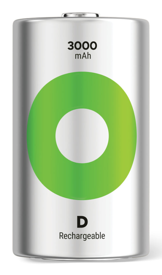 GP Batteries D Akkus, NiMH, 3000 mAh, 1,2 V – 2 Stk.