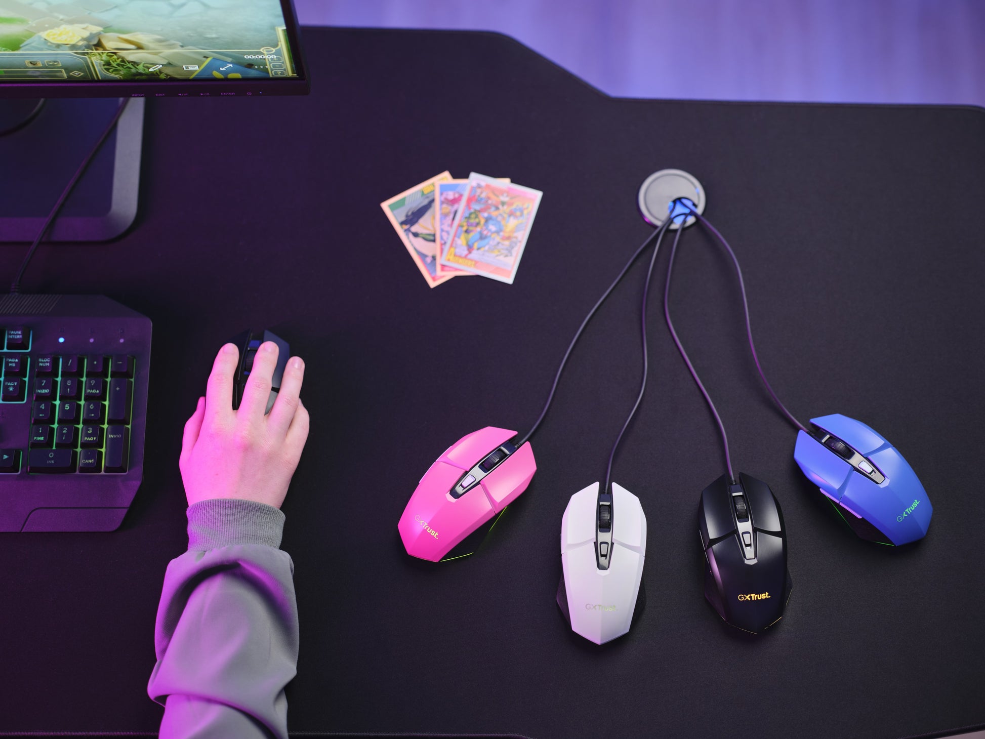 Trust GXT109 Felox Gaming-Maus – kabelgebunden, beidhändig, programmierbare Tasten, RGB-Beleuchtung, schwarz