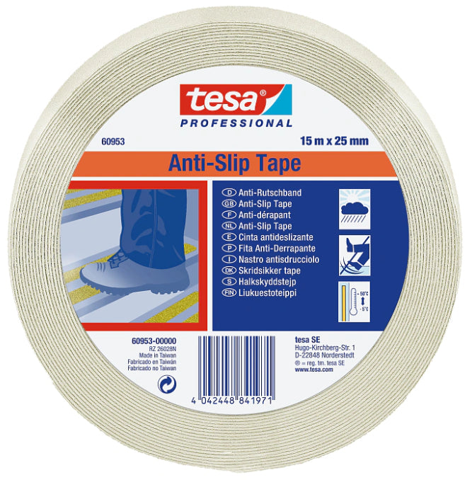 TESA Bodenmarkierungsband – 25 mm × 15 m, gelb, PVC, permanent, 1 Stück