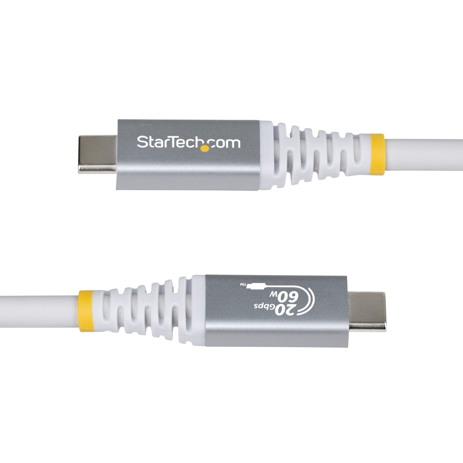 StarTech.com USB-C auf USB-C Kabel – USB4 20 Gbit/s – 3 m – PD 60 W – 4K/120 – USB-IF zertifiziert – Weiss