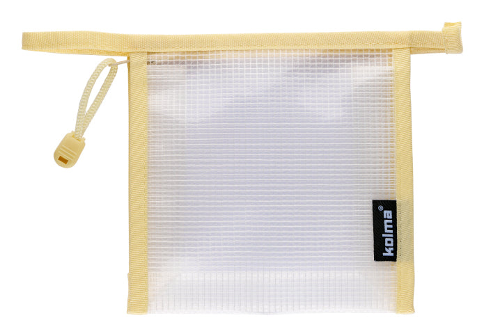 Kolma Reissverschlusstasche, 15 × 15 × 5,5 cm, creme, Netz
