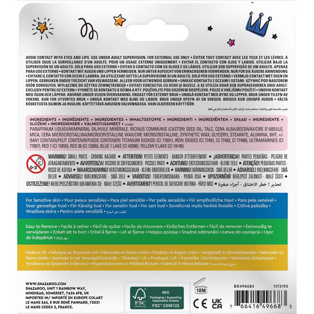 Snazaroo Schminkstifte – 12 Stk, mehrfarbig