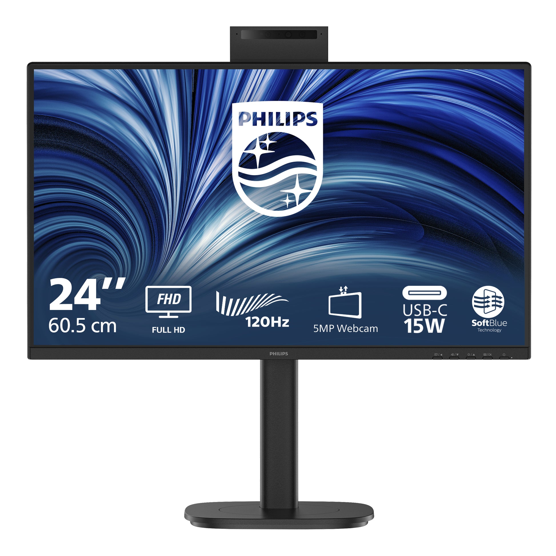 Philips 24B2N3200JH/00 – 23,8", 1920 × 1080 (Full HD), IPS, 120 Hz, USB-C 15 W, Webcam