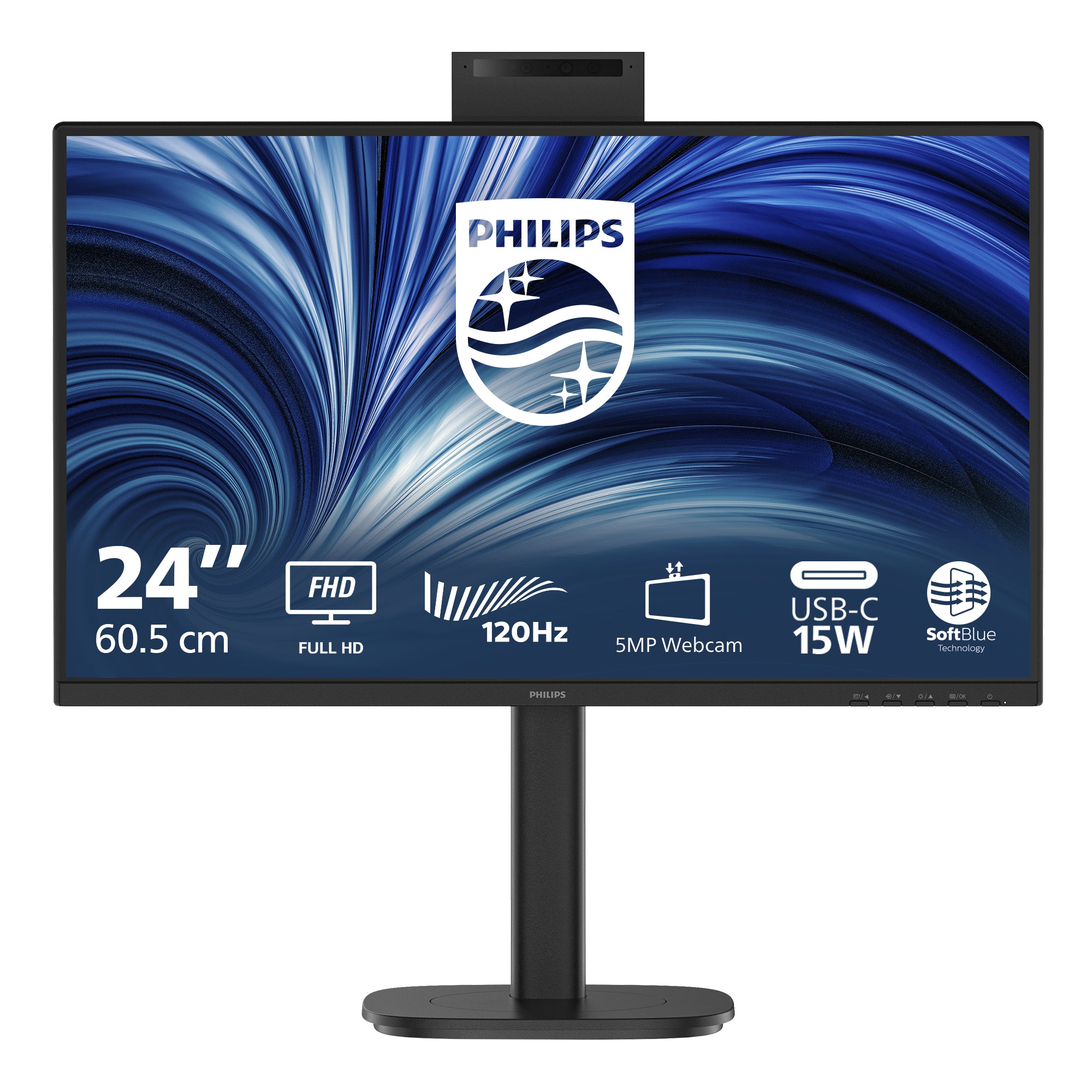 Philips 24B2N3200JH/00 – 23,8", 1920 × 1080 (Full HD), IPS, 120 Hz, USB-C 15 W, Webcam