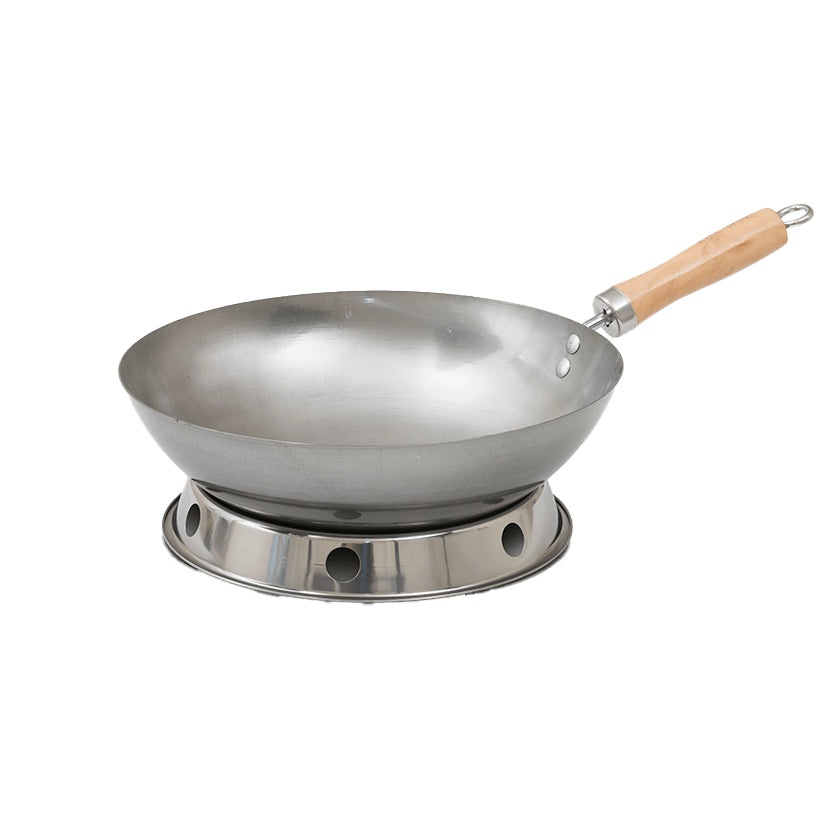Hot Wok Fonduepfanne HW3730 – Ø 30 cm, Karbonstahl, Teflon, Schwarz/Holz